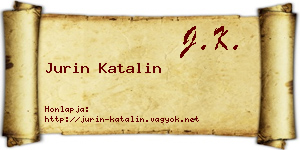 Jurin Katalin névjegykártya